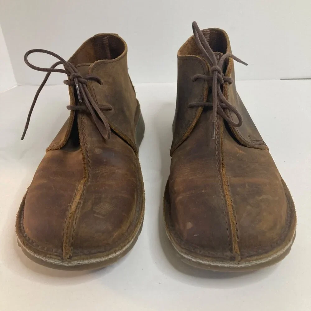 Mens Ruff Hewn Leather Lace Chukka Shoe Boots 8 Made in Spain‎ Brown Mens Ruff Hewn Leather Lace Chukka Shoe Boots 8 Made in  main image 2